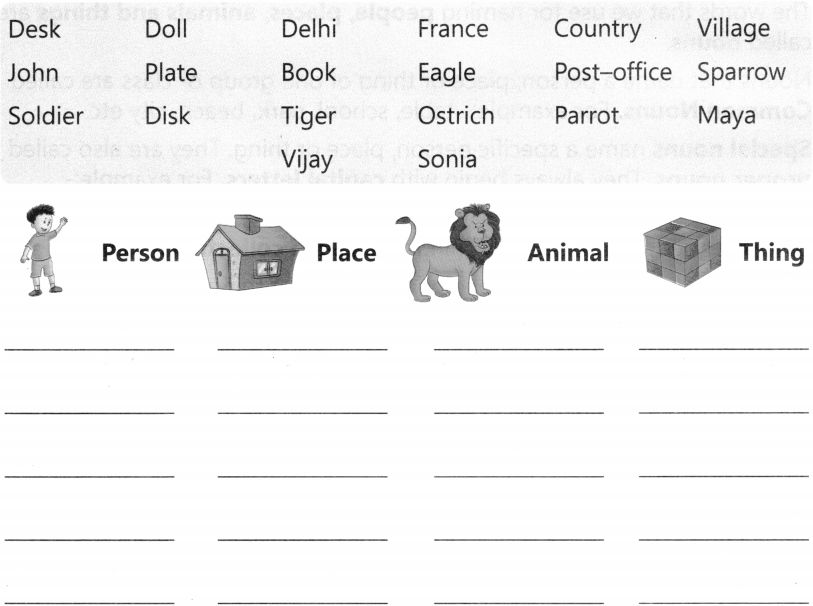 Noun Exercises for Class 4 CBSE With Answers 2