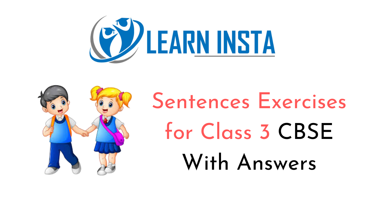 Online Education Sentences Worksheet Exercises For Class 3 CBSE With 