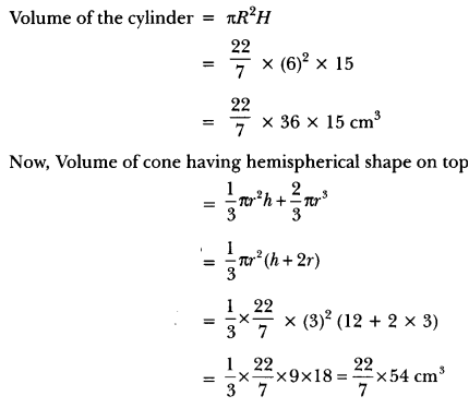 Surface Areas and Volumes Class 10 Extra Questions Maths Chapter 13 with Solutions Answers 72
