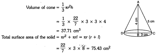 Surface Areas and Volumes Class 9 Extra Questions Maths Chapter 13 with Solutions Answers 7