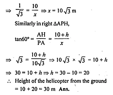 ML Aggarwal Class 10 Solutions for ICSE Maths Chapter 20 Heights and Distances Ex 20 Q15.2