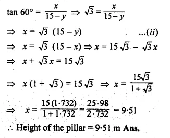ML Aggarwal Class 10 Solutions for ICSE Maths Chapter 20 Heights and Distances Ex 20 Q27.2