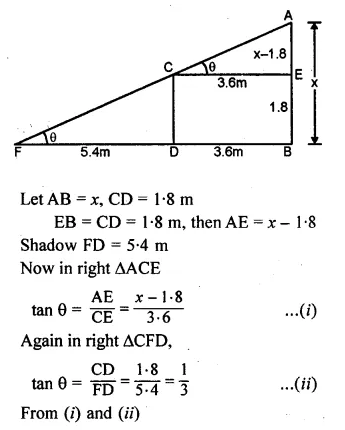 ML Aggarwal Class 10 Solutions for ICSE Maths Chapter 20 Heights and Distances Ex 20 Q31.1