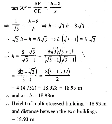 ML Aggarwal Class 10 Solutions for ICSE Maths Chapter 20 Heights and Distances Ex 20 Q32.2