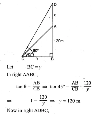 ML Aggarwal Class 10 Solutions for ICSE Maths Chapter 20 Heights and Distances Ex 20 Q36.1