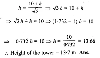 ML Aggarwal Class 10 Solutions for ICSE Maths Chapter 20 Heights and Distances Ex 20 Q37.3