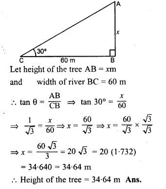 ML Aggarwal Class 10 Solutions for ICSE Maths Chapter 20 Heights and Distances Ex 20 Q5.1
