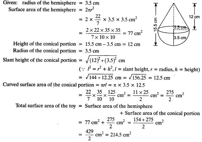 NCERT Solutions for Class 10 Maths Chapter 13 Surface Areas and Volumes Ex 13.1 3