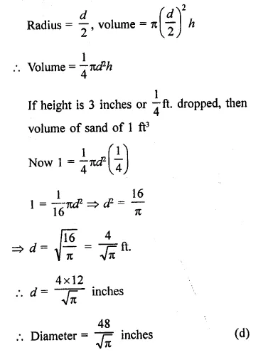 RD Sharma Class 9 Solutions Chapter 19 Surface Areas and Volume of a Circular Cylinder MCQS Q18.2