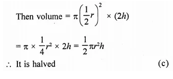 RD Sharma Class 9 Solutions Chapter 19 Surface Areas and Volume of a Circular Cylinder MCQS Q9.1