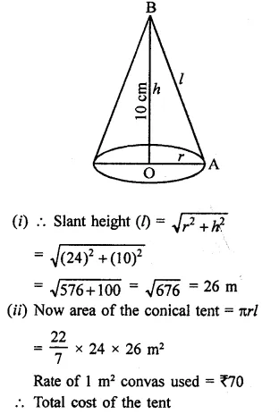 RD Sharma Class 9 Solutions Chapter 20 Surface Areas and Volume of A Right Circular Cone Ex 20.1 17.1