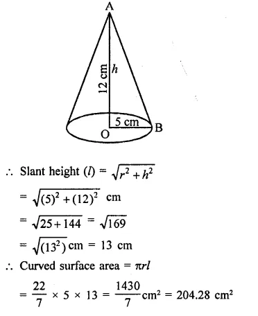 RD Sharma Class 9 Solutions Chapter 20 Surface Areas and Volume of A Right Circular Cone Ex 20.1 2.1