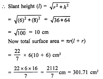 RD Sharma Class 9 Solutions Chapter 20 Surface Areas and Volume of A Right Circular Cone Ex 20.1 5.1