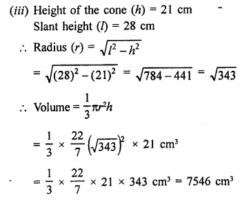 RD Sharma Class 9 Solutions Chapter 20 Surface Areas and Volume of A Right Circular Cone Ex 20.2 Q1.2