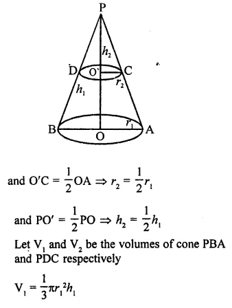 RD Sharma Class 9 Solutions Chapter 20 Surface Areas and Volume of A Right Circular Cone MCQS Q17.1