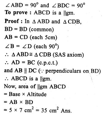 RS Aggarwal Class 9 Solutions Chapter 10 Area Ex 10A Q1.1