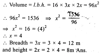RS Aggarwal Class 9 Solutions Chapter 13 Volume and Surface Area Ex 13A Q13.1