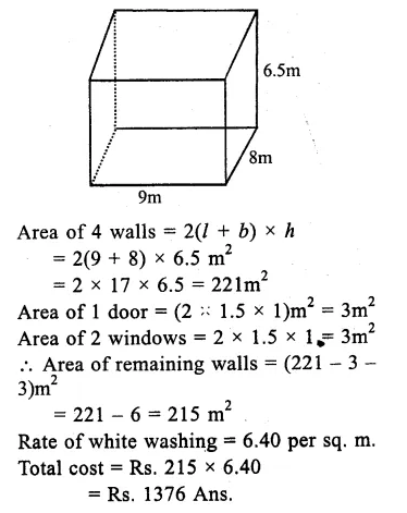 RS Aggarwal Class 9 Solutions Chapter 13 Volume and Surface Area Ex 13A Q3.1
