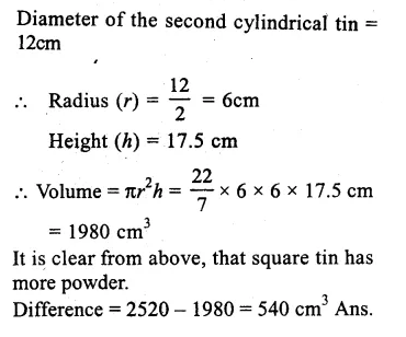 RS Aggarwal Class 9 Solutions Chapter 13 Volume and Surface Area Ex 13B 013.2