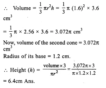 RS Aggarwal Class 9 Solutions Chapter 13 Volume and Surface Area Ex 13C Q9.1