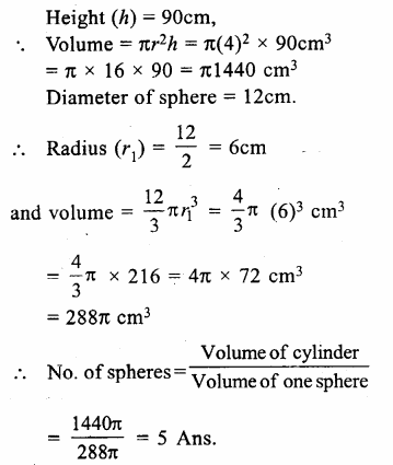 RS Aggarwal Class 9 Solutions Chapter 13 Volume and Surface Area Ex 13D Q11.1