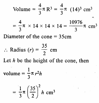 RS Aggarwal Class 9 Solutions Chapter 13 Volume and Surface Area Ex 13D Q15.1