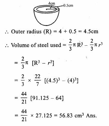 RS Aggarwal Class 9 Solutions Chapter 13 Volume and Surface Area Ex 13D Q24.1