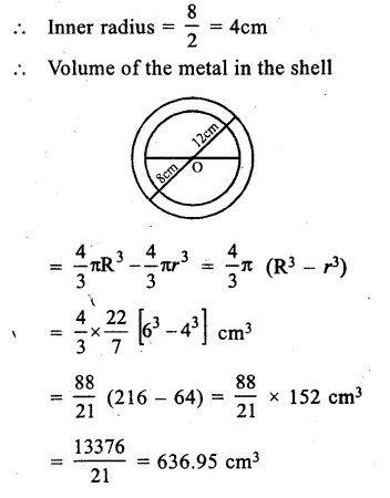RS Aggarwal Class 9 Solutions Chapter 13 Volume and Surface Area Ex 13D Q6.1