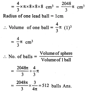 RS Aggarwal Class 9 Solutions Chapter 13 Volume and Surface Area Ex 13D Q8.1