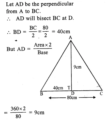 RS Aggarwal Class 9 Solutions Chapter 7 Areas Ex 7A Q10.1