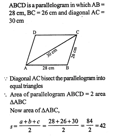 RS Aggarwal Class 9 Solutions Chapter 7 Areas Ex 7A Q22.1