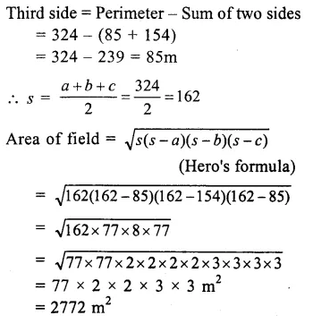 RS Aggarwal Class 9 Solutions Chapter 7 Areas Ex 7A Q8.1