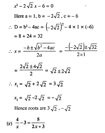Selina Concise Mathematics Class 10 ICSE Solutions Chapter 5 Quadratic Equations Ex 5C Q1.9