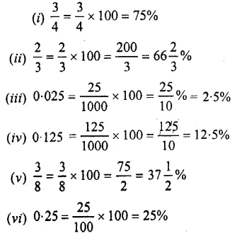Selina Concise Mathematics Class 7 ICSE Solutions Chapter 8 Percent and Percentage Ex 8A 1