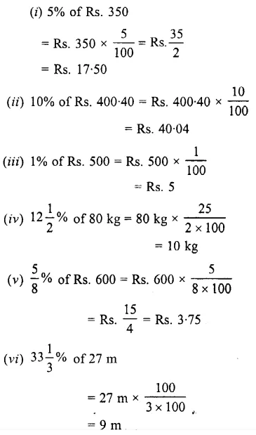 Selina Concise Mathematics Class 7 ICSE Solutions Chapter 8 Percent and Percentage Ex 8A 5