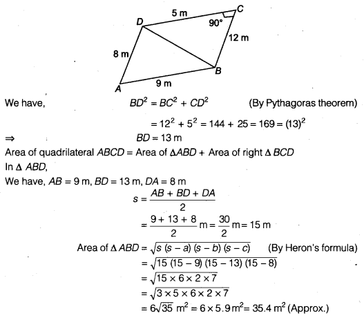 NCERT Solutions for Class 9 Maths Chapter 7 Heron's Formula Ex 7.2 img 1