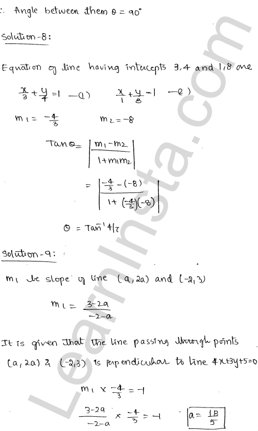 RD Sharma Class 11 Solutions Chapter 23 The Straight Lines Ex 23.13 1.9