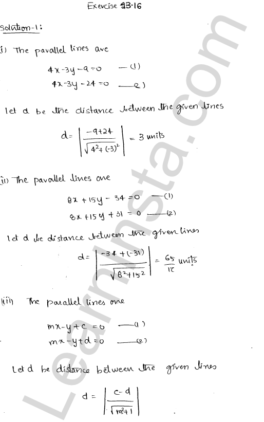 RD Sharma Class 11 Solutions Chapter 23 The Straight Lines Ex 23.16 1.1