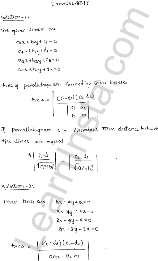 RD Sharma Class 11 Solutions Chapter 23 The Straight Lines Ex 23.17 1.1