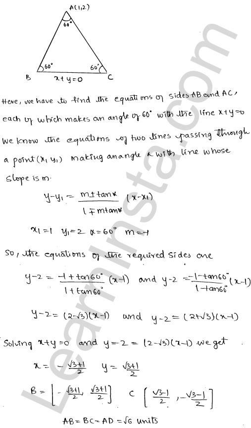 RD Sharma Class 11 Solutions Chapter 23 The Straight Lines Ex 23.18 1.10