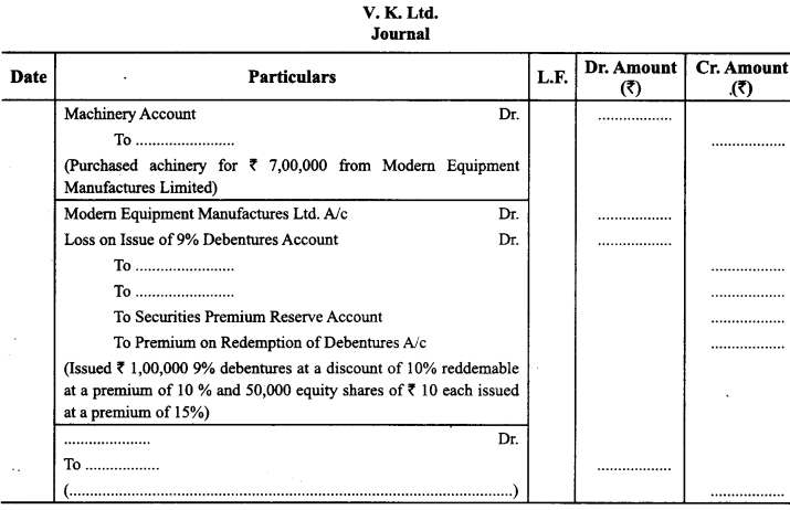 Class 12 Accountancy Important Questions Chapter 7 Issue and Redemption of Debentures 14