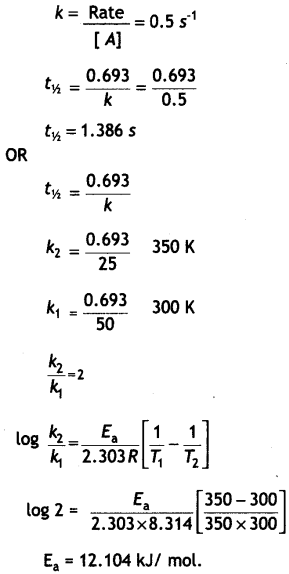 Class 12 Chemistry Important Questions Chapter 4 Chemical Kinetics 30