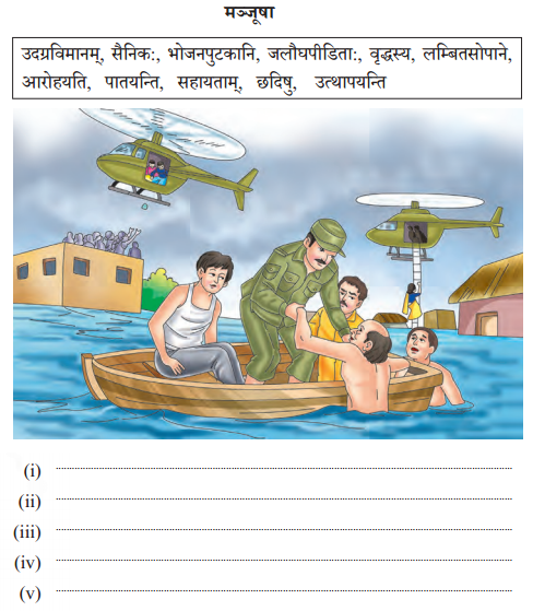 Abhyasvan Bhav Sanskrit Class 10 Solutions Chapter 4 चित्रवर्णनम् Q2