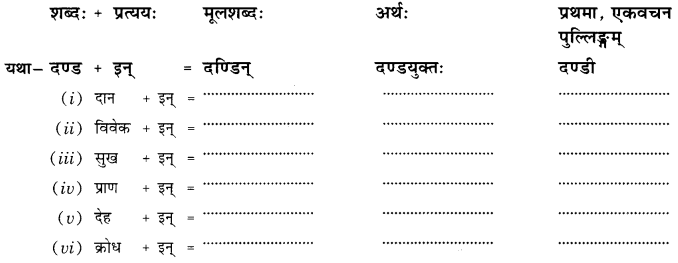 Class 10 Sanskrit Grammar Book Solutions प्रत्ययाः Q10