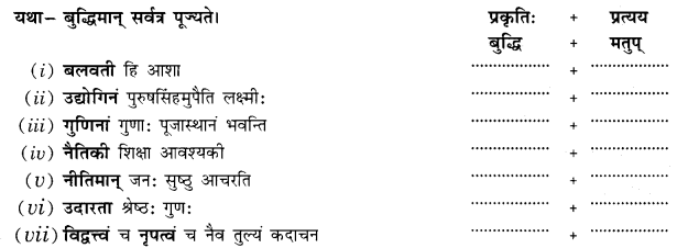 Class 10 Sanskrit Grammar Book Solutions प्रत्ययाः Q12