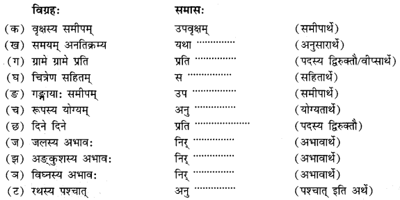 Class 10 Sanskrit Grammar Book Solutions समासाः Q15