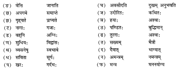 NCERT Solutions for Class 10 Sanskrit Shemushi Chapter 6 सुभाषितानि Additional Q5.2