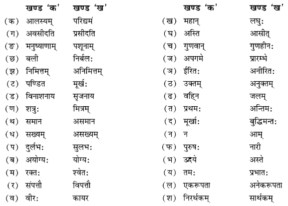 NCERT Solutions for Class 10 Sanskrit Shemushi Chapter 6 सुभाषितानि Additional Q7.2