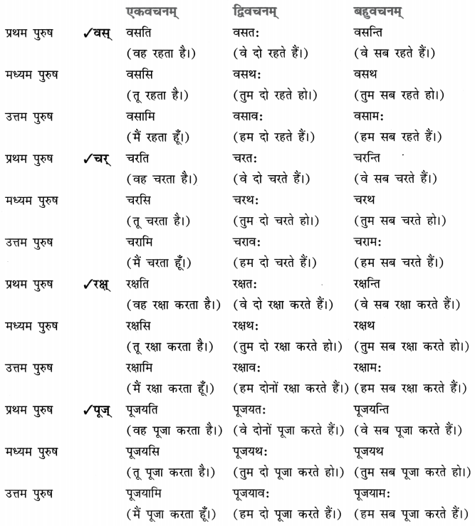 Class 8 Sanskrit Grammar Book Solutions धातुरूप-प्रकरणम् 5
