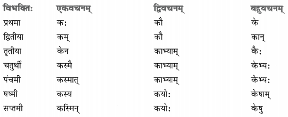 Class 8 Sanskrit Grammar Book Solutions सर्वनाम-प्रकरणम् 9